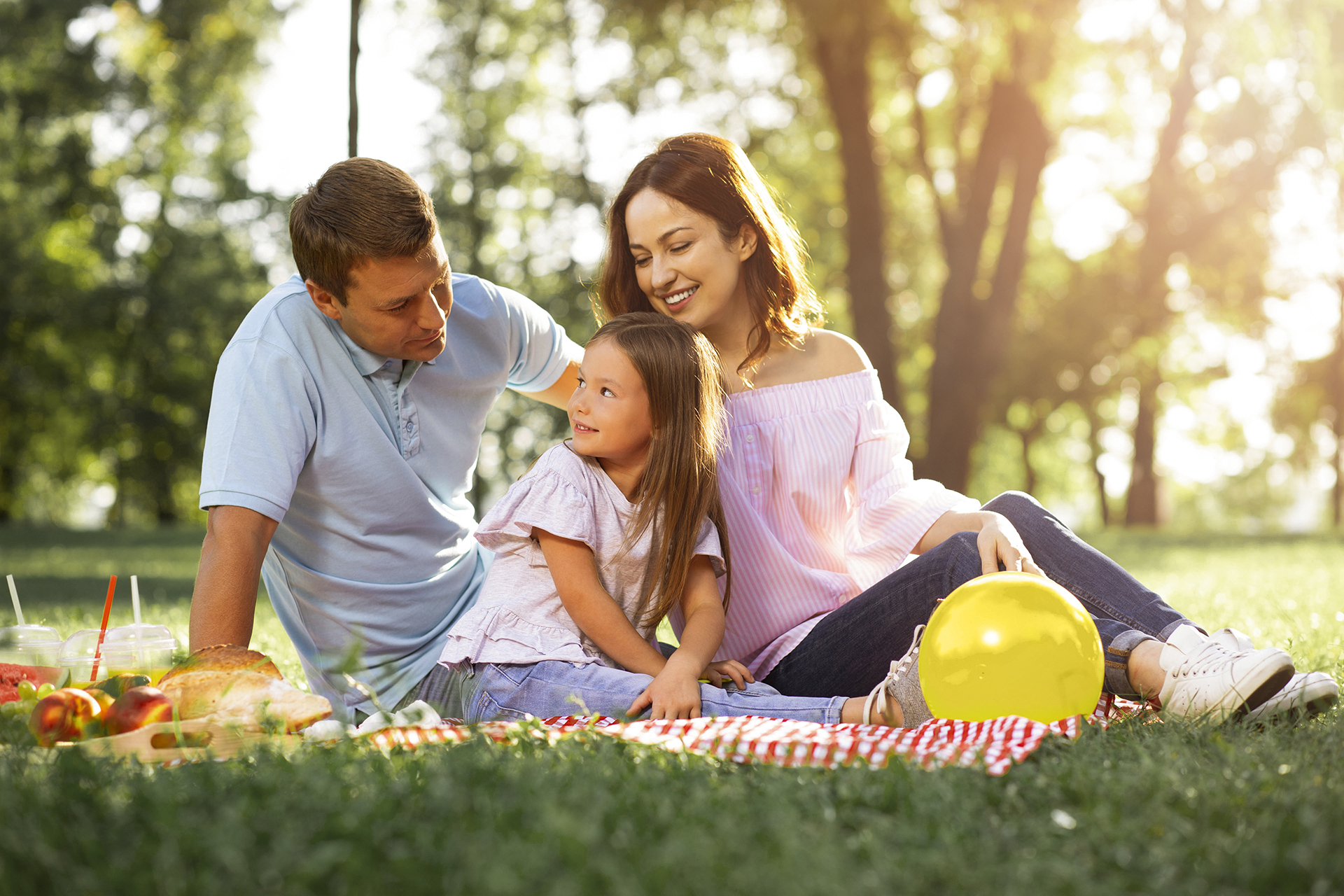 Family spending time together in the park