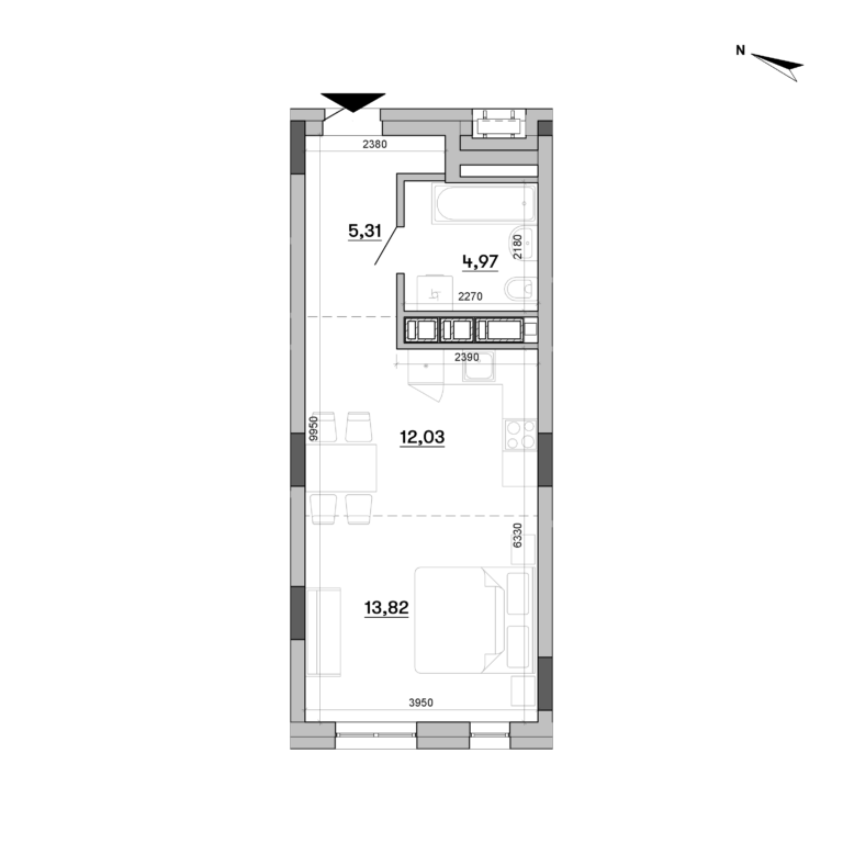 1-кімнатна